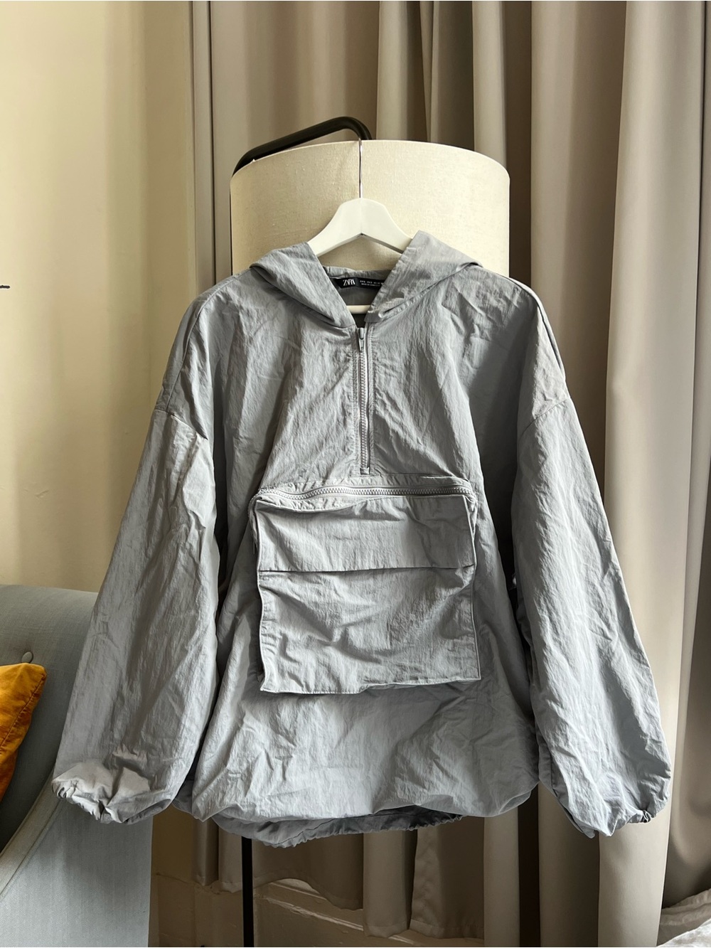 Zara Hooded Anorak Pullover Jacket with Cargo pocket